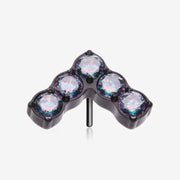 Implant Grade Titanium OneFit Threadless Blackline Multi-Gem Chevron Top Part