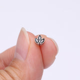 Detail View 2 of Implant Grade Titanium OneFit Threadless Triple Marquise Sparkle Leaflet Top Part-Black