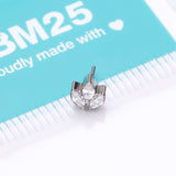 Detail View 3 of Implant Grade Titanium OneFit Threadless Triple Marquise Sparkle Leaflet Top Part-Clear Gem