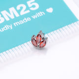 Detail View 3 of Implant Grade Titanium OneFit Threadless Triple Marquise Sparkle Leaflet Top Part-Red