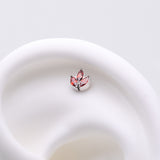 Detail View 1 of Implant Grade Titanium OneFit Threadless Triple Marquise Sparkle Leaflet Top Part-Red