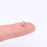 Detail View 2 of Implant Grade Titanium OneFit Threadless Golden Triple Marquise Sparkle Leaflet Top Part-Clear Gem