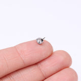 Detail View 2 of Implant Grade Titanium OneFit Threadless Teardrop Sparkle Top Part-Clear Gem