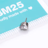 Detail View 3 of Implant Grade Titanium OneFit Threadless Teardrop Sparkle Top Part-Clear Gem