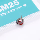 Detail View 3 of Implant Grade Titanium OneFit Threadless Teardrop Sparkle Top Part-Red