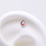 Detail View 1 of Implant Grade Titanium OneFit Threadless Teardrop Sparkle Top Part-Red