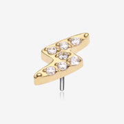 Implant Grade Titanium OneFit Threadless Golden Lightning Bolt Sparkles Top Part
