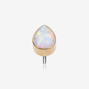 Implant Grade Titanium OneFit Threadless Golden Fire Opal Teardrop Top Part
