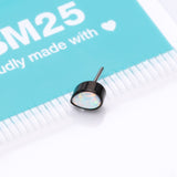 Detail View 3 of Implant Grade Titanium OneFit Threadless Blackline Fire Opal Teardrop Top Part-White Opal