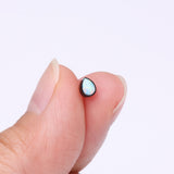 Detail View 2 of Implant Grade Titanium OneFit Threadless Blackline Fire Opal Teardrop Top Part-White Opal