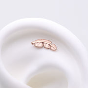 Implant Grade Titanium OneFit Threadless Rose Gold Vintage Leaf Top Part