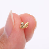 Detail View 2 of Implant Grade Titanium OneFit Threadless Golden Swan Elegance Sparkle Top Part-Clear Gem