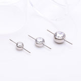 Detail View 1 of Implant Grade Titanium OneFit Threadless Bezel Set Sparkle Gem Connector Bridge Part-Clear Gem