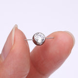 Detail View 2 of Implant Grade Titanium OneFit Threadless Bezel Set Sparkle Gem Connector Bridge Part-Clear Gem