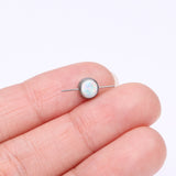 Detail View 2 of Implant Grade Titanium OneFit Threadless Bezel Set Fire Opal Connector Bridge Part-White Opal