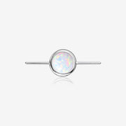 Implant Grade Titanium OneFit Threadless Bezel Set Fire Opal Connector Bridge Part
