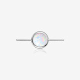 Implant Grade Titanium OneFit Threadless Bezel Set Fire Opal Connector Bridge Part