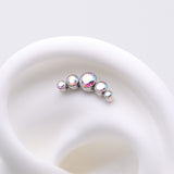 Detail View 1 of Implant Grade Titanium OneFit Threadless Journey Sparkle Curve Top Part-Aurora Borealis