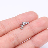 Detail View 2 of Implant Grade Titanium OneFit Threadless Journey Sparkle Curve Top Part-Clear Gem