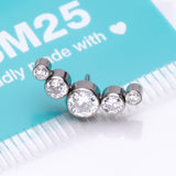 Detail View 3 of Implant Grade Titanium OneFit Threadless Journey Sparkle Curve Top Part-Clear Gem
