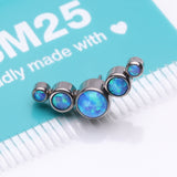 Detail View 3 of Implant Grade Titanium OneFit Threadless Journey Fire Opal Curve Top Part-Blue Opal