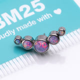 Detail View 3 of Implant Grade Titanium OneFit Threadless Journey Fire Opal Curve Top Part-Purple Opal