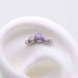Detail View 1 of Implant Grade Titanium OneFit Threadless Journey Fire Opal Curve Top Part-Purple Opal