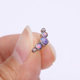 Detail View 2 of Implant Grade Titanium OneFit Threadless Journey Fire Opal Curve Top Part-Purple Opal