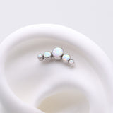 Detail View 1 of Implant Grade Titanium OneFit Threadless Journey Fire Opal Curve Top Part-White Opal