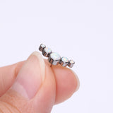 Detail View 2 of Implant Grade Titanium OneFit Threadless Journey Fire Opal Curve Top Part-White Opal