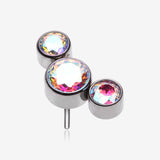 Implant Grade Titanium OneFit Threadless Journey Sparkle Trio Top Part-Aurora Borealis