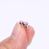 Detail View 2 of Implant Grade Titanium OneFit Threadless Journey Fire Opal Trio Top Part-Pink Opal