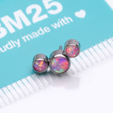 Detail View 3 of Implant Grade Titanium OneFit Threadless Journey Fire Opal Trio Top Part-Pink Opal