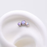 Detail View 1 of Implant Grade Titanium OneFit Threadless Journey Fire Opal Trio Top Part-Purple Opal