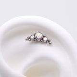 Detail View 1 of Implant Grade Titanium OneFit Threadless Sparkle Arc Bali Beads Top Part-Aurora Borealis
