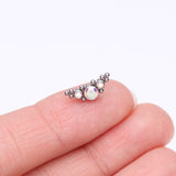 Detail View 2 of Implant Grade Titanium OneFit Threadless Sparkle Arc Bali Beads Top Part-Aurora Borealis