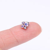 Detail View 2 of Implant Grade Titanium OneFit Threadless Bali Bauble Sparkle Top Part-Aurora Borealis