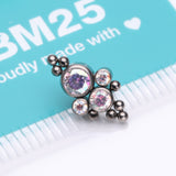 Detail View 3 of Implant Grade Titanium OneFit Threadless Royal Bali Bauble Beaded Sparkle Top Part-Aurora Borealis