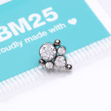 Detail View 3 of Implant Grade Titanium OneFit Threadless Bali Beaded Essence Sparkle Top Part-Clear Gem