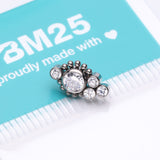Detail View 3 of Implant Grade Titanium OneFit Threadless Bali Beaded Monarch Sparkle Top Part-Clear Gem