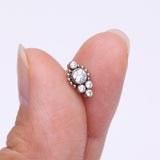 Detail View 2 of Implant Grade Titanium OneFit Threadless Bali Beaded Monarch Sparkle Top Part-Clear Gem