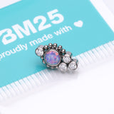 Detail View 3 of Implant Grade Titanium OneFit Threadless Bali Beaded Monarch Fire Opal Sparkle Top Part-Clear Gem/Purple Opal