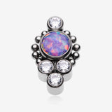 Implant Grade Titanium OneFit Threadless Bali Beaded Monarch Fire Opal Sparkle Top Part