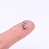 Detail View 2 of Implant Grade Titanium OneFit Threadless Bali Marquise Monarch Sparkle Top Part-Aurora Borealis