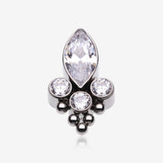 Implant Grade Titanium OneFit Threadless Bali Marquise Monarch Sparkle Top Part