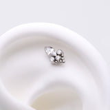 Detail View 1 of Implant Grade Titanium OneFit Threadless Bali Marquise Monarch Sparkle Top Part-Clear Gem
