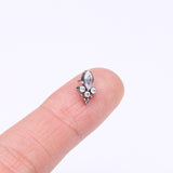 Detail View 2 of Implant Grade Titanium OneFit Threadless Bali Marquise Monarch Sparkle Top Part-Clear Gem