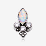 Implant Grade Titanium OneFit Threadless Bali Marquise Monarch Fire Opal Top Part