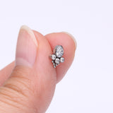 Detail View 2 of Implant Grade Titanium OneFit Threadless Royal Bali Teardrop Beaded Sparkle Top Part-Clear Gem