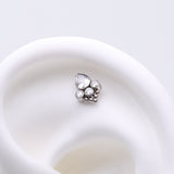 Detail View 1 of Implant Grade Titanium OneFit Threadless Royal Bali Teardrop Beaded Sparkle Top Part-Clear Gem